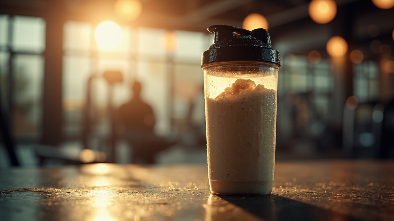 Personne qui prepare une whey pour son repas
