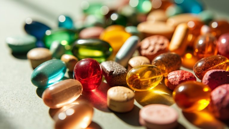 Sportif avec bouteille de vitamines